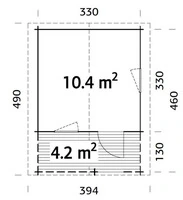Casetta da Giardino in Legno d' Abete Nordico(34mm) - cm 330X330(460)cm-  Italfrom111 - 2