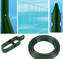 Recinzione Completa Eco 25mt  Lineari Rete Metallica Zincata (Rete h200 cm) (Maglia:mm50X75) con Pal