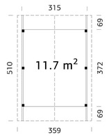 Tettoia - Carport in Legno Lamellare d' Abete Nordico - cm 315x372 cm - ITALFROM50 - 2