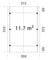 Tettoia - Carport in Legno Lamellare d' Abete Nordico - cm 315x372 cm - ITALFROM50 - 2