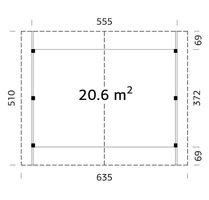 Tettoia - Carport in Legno Lamellare d' Abete Nordico - cm 555x372 cm - ITALFROM51 - 2