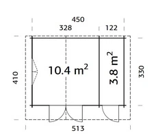 Casetta da Giardino in Legno d' Abete Nordico(34mm) - cm550x330cm - ITALFROM19 - 2