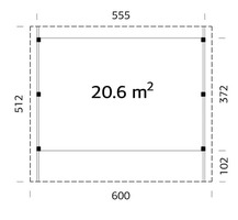 Tettoia - Carport in Legno Lamellare d' Abete Nordico - cm 600x512 cm - ITALFROM54 - 2