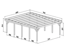 Tettoia - Carport in Legno Lamellare d' Abete Nordico - cm 762x531 cm - ITALFROM55 - 3
