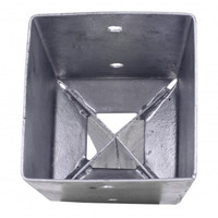 Supporto Zincato di Ancoraggio Palo in Legno 71 x 71 mm  nel Terreno - 3