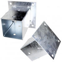 Supporto Zincato a Tassellare per Palo in Legno 91 x 91 mm - 2