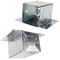 Staffa Supporto Zincato a Tassellare per Palo in Legno 71 x 71 mm - 2