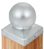 Copripalo  Zincato a Caldo con Sfera per Pali Quadro in Legno - 91 x 91 mm - 2
