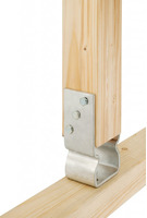 Staffa Supporto Zincato ad U a Tassellare per Palo in Legno 71  mm - 3