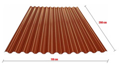 LAMIERA ONDULATA ECOLINA ROSSO SIENA - mt 1,1x2 - PER COPERTURA PERGOLA GAZEBO TETTOIE - 2