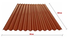 LAMIERA ONDULATA ECOLINA ROSSO SIENA - mt 1,1x2 - PER COPERTURA PERGOLA GAZEBO TETTOIE - 2