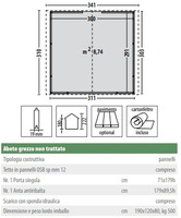 Chiosco in Legno d' Abete Nordico(19mm) - cm 300X200cm - Pavimento Incluso - ITALFROM305 - 2