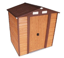 Box Casetta Rimessa Ripostiglio per Giardino Lamiera Zincata Effetto Legno 152x193x203h