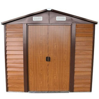 Box Casetta Rimessa Ripostiglio per Giardino Lamiera Zincata Effetto Legno 152x193x203h - 4