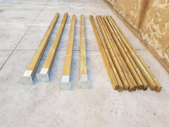 Pergola da Giardino Addossata in Legno di Pino Impregnato - mt 3 X 4 x 2,5h - con Supporti ad Interr - 2