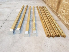 Pergola da Giardino Addossata in Legno di Pino Impregnato - mt 3 X 4 x 2,5h - con Supporti ad Interr - 2