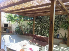 Pergola da Giardino Addossata in Legno di Pino Impregnato - mt 3 X 4 x 2,5h - con Supporti ad Interr - 5