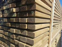 Pergola da Giardino Addossata in Legno di Pino Impregnato - mt 4 X 8 x 2,5h - con Supporti a Tassell - 4