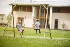 Altalena da Giardino per Bambini in Legno d' Abete Nordico - Italfrombaby05+Seggiolino 9-36 Mesi - 2