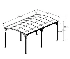 Carport/Tettoia per Automobili in Alluminio CP7 - cm 505X300cm - ITALFROMGIARD201 - 2