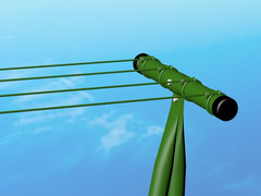 Pali stendibiancheria plastificato verde con filo di ferro zincato/plastificato verde - spessore 2,8