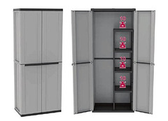 Armadio a 2 Ante Portascope con Scaffalino Interno a 4 Ripiani cm 68x37,5x163,5H - 3