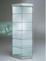 VETRINA 2  FARETTI LED 4000°K  - 93/44x43x200h - TRAPEZOIDALE- CRISTALLI TEMPERATI MADE IN ITALY