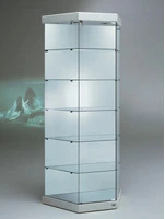 VETRINA 2  FARETTI LED 4000°K  - 93/44x43x200h - TRAPEZOIDALE- CRISTALLI TEMPERATI MADE IN ITALY