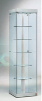 VETRINA 2  FARETTI LED 4000°K - RIPIANI GIREVOLI CON MOTORE  -54x53x200h - CRISTALLI TEMPERATI MADE 