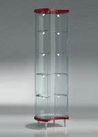 Vetrina Mezza Luna Laccata in Cristallo Temperato 4 Ripiani  Altezza 190 cm Diametro 56 cm