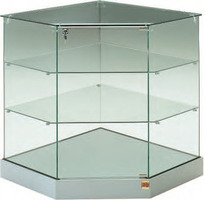 Banco Vendita Vetrina/Angolare  L73xP73xH90 cm Cristalli Temperati Ante Battenti art OF92AG