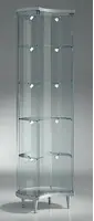 Vetrina Mezza Luna in Cristallo Temperato 4 Ripiani  Altezza 190 cm Diametro 56 cm