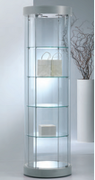 Vetrina Rotonda in Cristalli Temperati 4 faretti - Diametro 71 cm - H. 190 cm