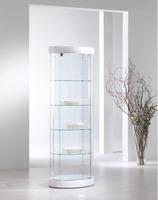 Vetrina Ovale Piccola in Ecopelle con Cristallo Temperato (65 x 44 x h 190 cm)