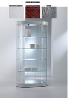 Vetrina Ovale Grande in Ecopelle con Cristalli Temperati (97 x 56 x h 190 cm)