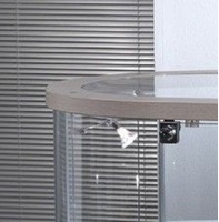 Banco Vetrina Ovale Laccato in Cristallo Temperato H 93 cm - 2