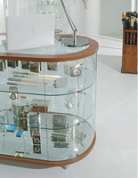 Banco Vetrina Ovale Laccato in Cristallo Temperato H 93 cm - 3