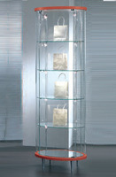 Vetrina Ovale Piccola Laccata in Cristallo Temperato H 190 cm