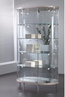 Vetrina Semiovale Laccata a Parete in Cristallo Temperato H 190 cm