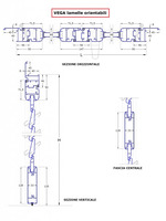 Persiana in Alluminio Arrotondata o Squadrata - 3 Ante Orientabile H1200xL2200 mm - Profilo ITALFROM - 3