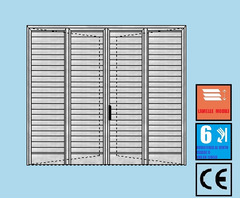 Persiana in Alluminio Arrotondata o Squadrata - 4 Ante Orientabile H1200xL2600 mm - Profilo ITALFROM