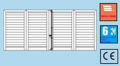 Persiana in Alluminio a Muro Squadrata 4 Ante Orientabili H1200xL2600 mm - Profilo ITALFROM®