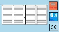 Persiana in Alluminio a Muro Squadrata 4 Ante Orientabili H1200xL2600 mm - Profilo ITALFROM®