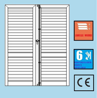 Persiana Porta-Finestra in Alluminio a Muro Squadrata 2 Ante Orientabili H2200xL1300 mm - Profilo IT