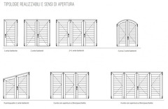 Persiana Porta-Finestra in Alluminio a Muro Squadrata 4 Ante Orientabili H2200xL2600 mm - Profilo IT - 2