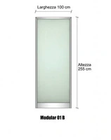 Modulo Parete Divisoria in Alluminio e Vetro Satinato - H2550xL1000 mm - ITALFROM®