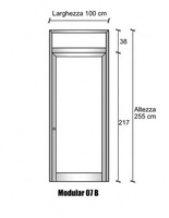 Modulo Parete Divisoria in Alluminio Chiusa Bachelite con Porta - H2550xL1000 mm - ITALFROM®