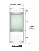 Modulo Parete Divisoria in Alluminio e Vetro Satinato Perline con Finestra - H2550xL1000 mm - ITALFR