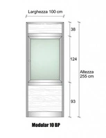 Modulo Parete Divisoria in Alluminio e Vetro Satinato Perline con Finestra - H2550xL1000 mm - ITALFR