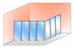 Box Modulare 2 Lati in Alluminio e Vetro Trasparente - 4x3 m - ITALFROM®